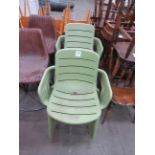 12x Matching Plastic Stacking Chairs
