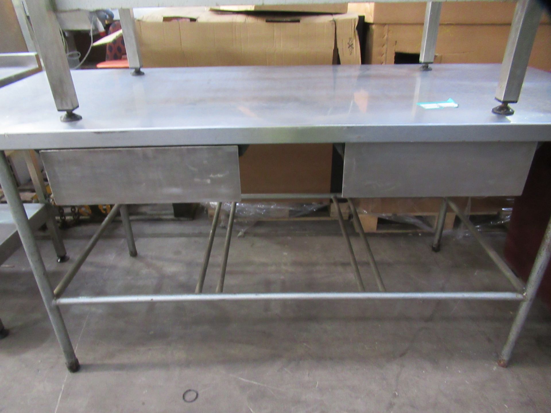 2x Stainless Steel Prep Tables - 1 with Drawers - Image 4 of 4