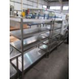 2x Stainless Steel Shelf Units