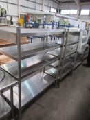 2x Stainless Steel Shelf Units