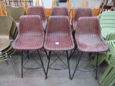 6x Matching 'Ribbed' Stools