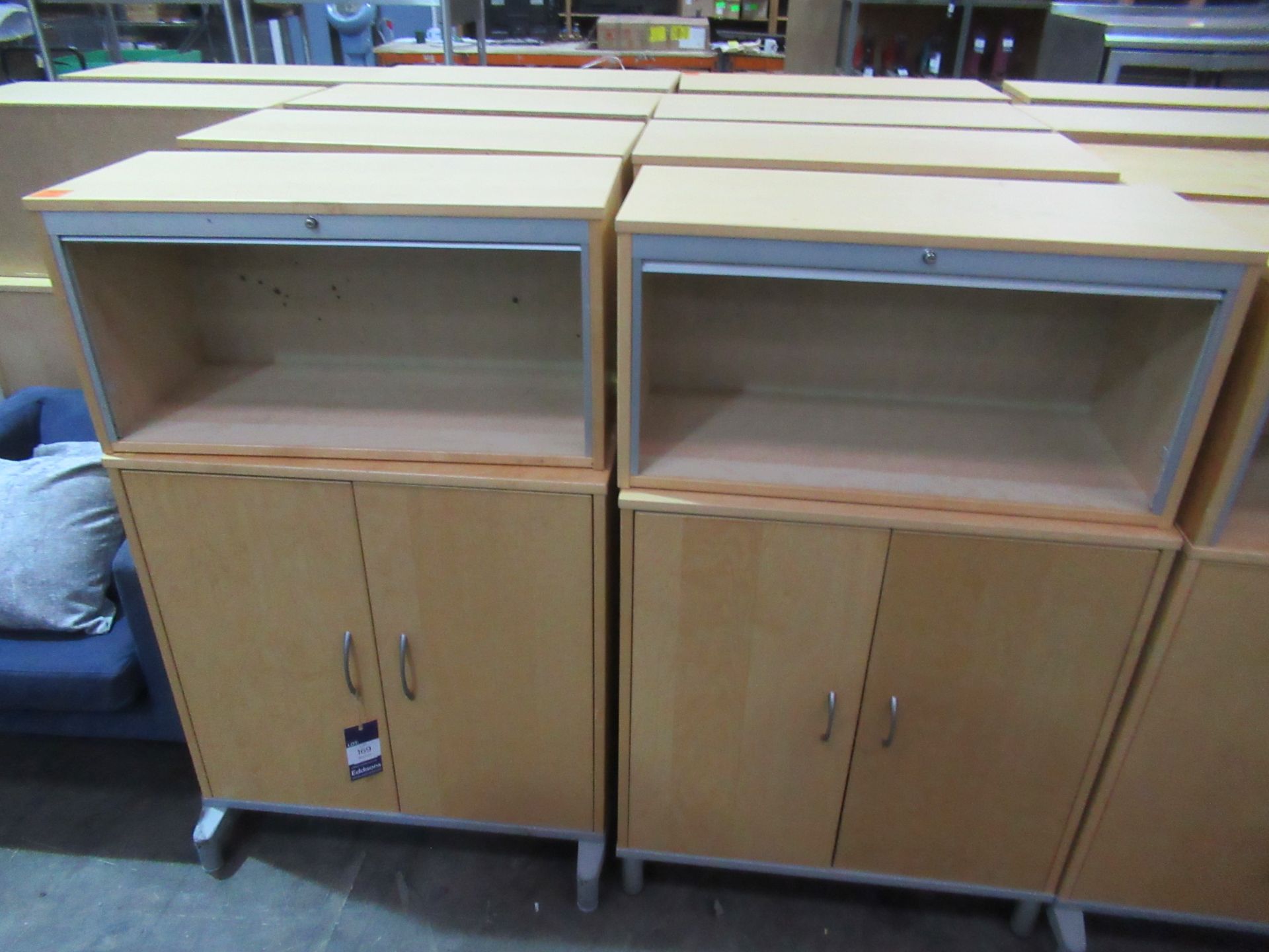 4x Two Door Office Cabinets with 4x Separate Tambour Cabinets