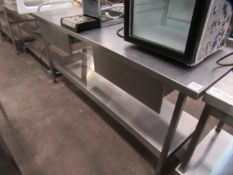 Stainless Steel Two Tier Prep Table with Two Drawers