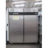 Foster Stainless Steel Twin Door Commercial Catering Fridge on Castors