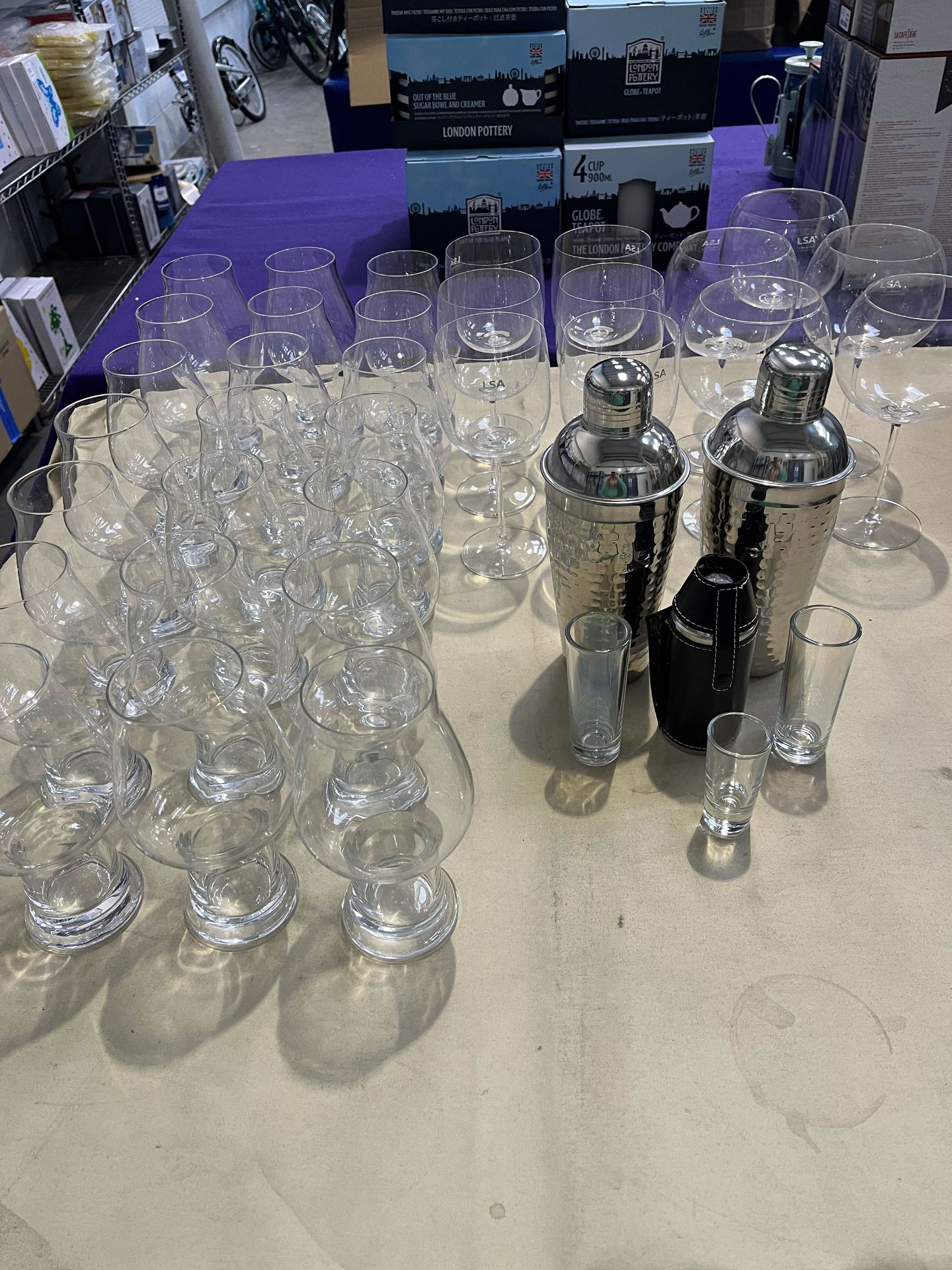 A Selection of Glasses and Bar Accessories