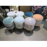 7x Upholstered Stools
