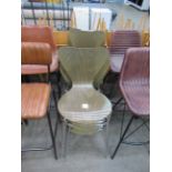 10x Matching Wood/Chrome Stacking Chairs