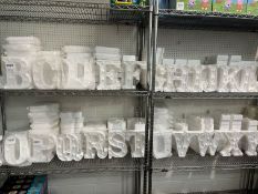 A Large Qty of White Initial Battery Powered Lights in Various Letters to 2 Shelves
