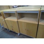 4x Two Door Office Cabinets with 4x Separate Tambour Cabinets