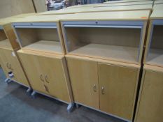 4x Two Door Office Cabinets with 4x Separate Tambour Cabinets