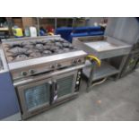 Falcon Six Hob Stainless Steel Commercial Catering Cooker with Another Unit