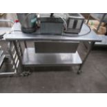 Mobile Stainless Steel Two Tier Prep Table