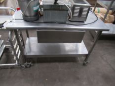 Mobile Stainless Steel Two Tier Prep Table