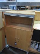 2x Tambour Fronted Office Cabinets