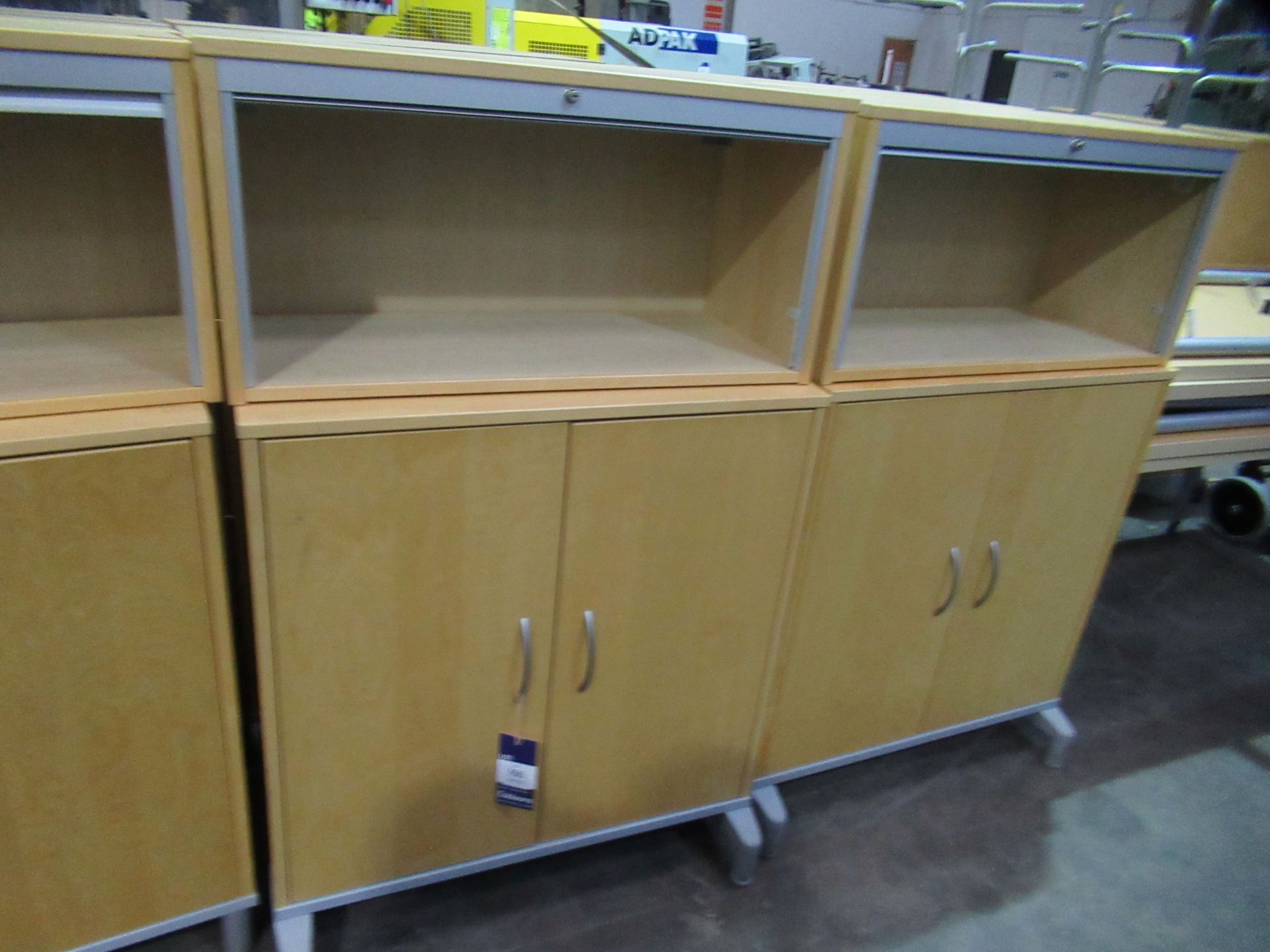 4x Two Door Office Cabinets with 4x Separate Tambour Cabinets
