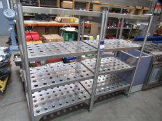 Pair of Stainless Steel Four Tier Storage Racks