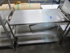 Three Tier Stainless Steel Trolley