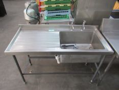 Stainless Steel Single Basin Sink Unit