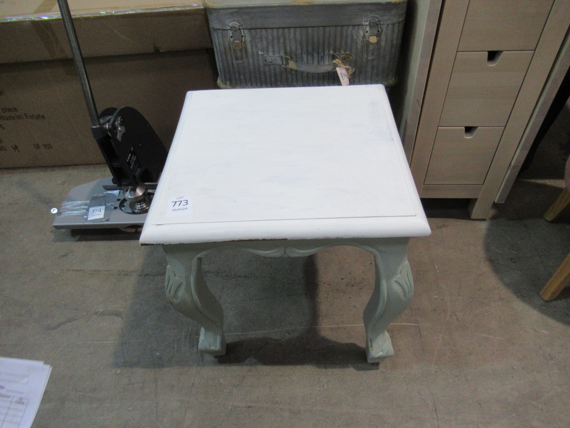 Miscellaneous Furniture to include 2x Painted Tables and a Suitcase Styled Table - Image 2 of 5