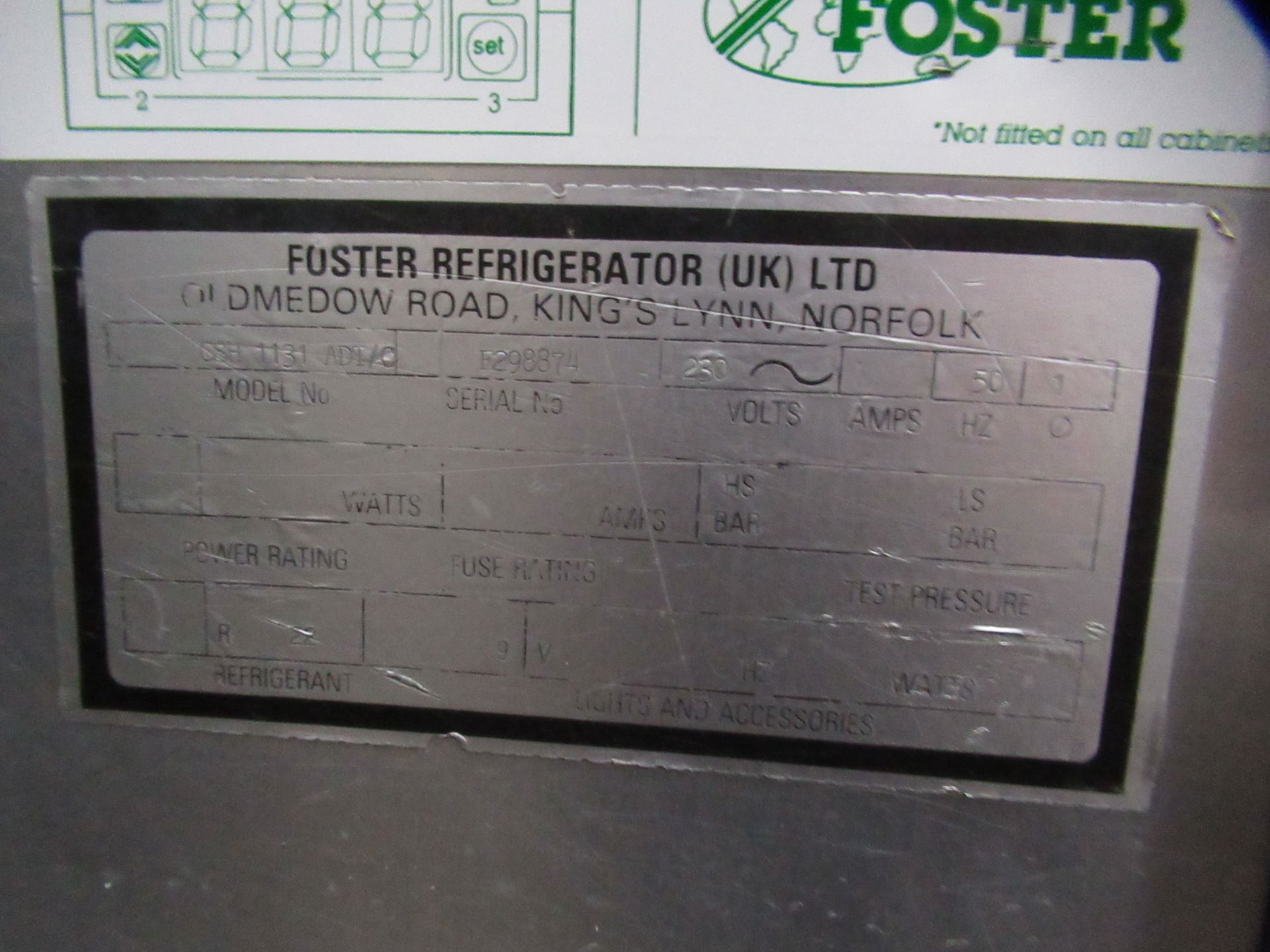 Foster Stainless Steel Twin Door Commercial Catering Fridge on Castors - Image 3 of 3