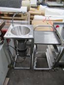 Hydrating Water Fountain and Mobile Tray Storage Unit