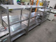 3x Stainless Steel Shelving Units