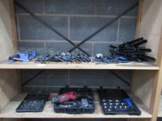 A Selection of Various Clamps Together with A MeterK Rotary Tool etc.