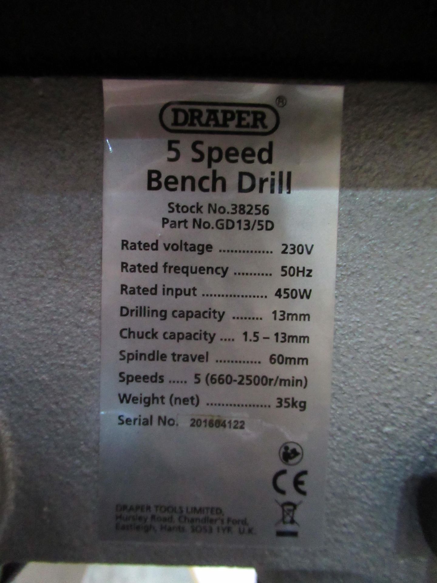 Draper Five Speed Bench Drill - Image 6 of 6