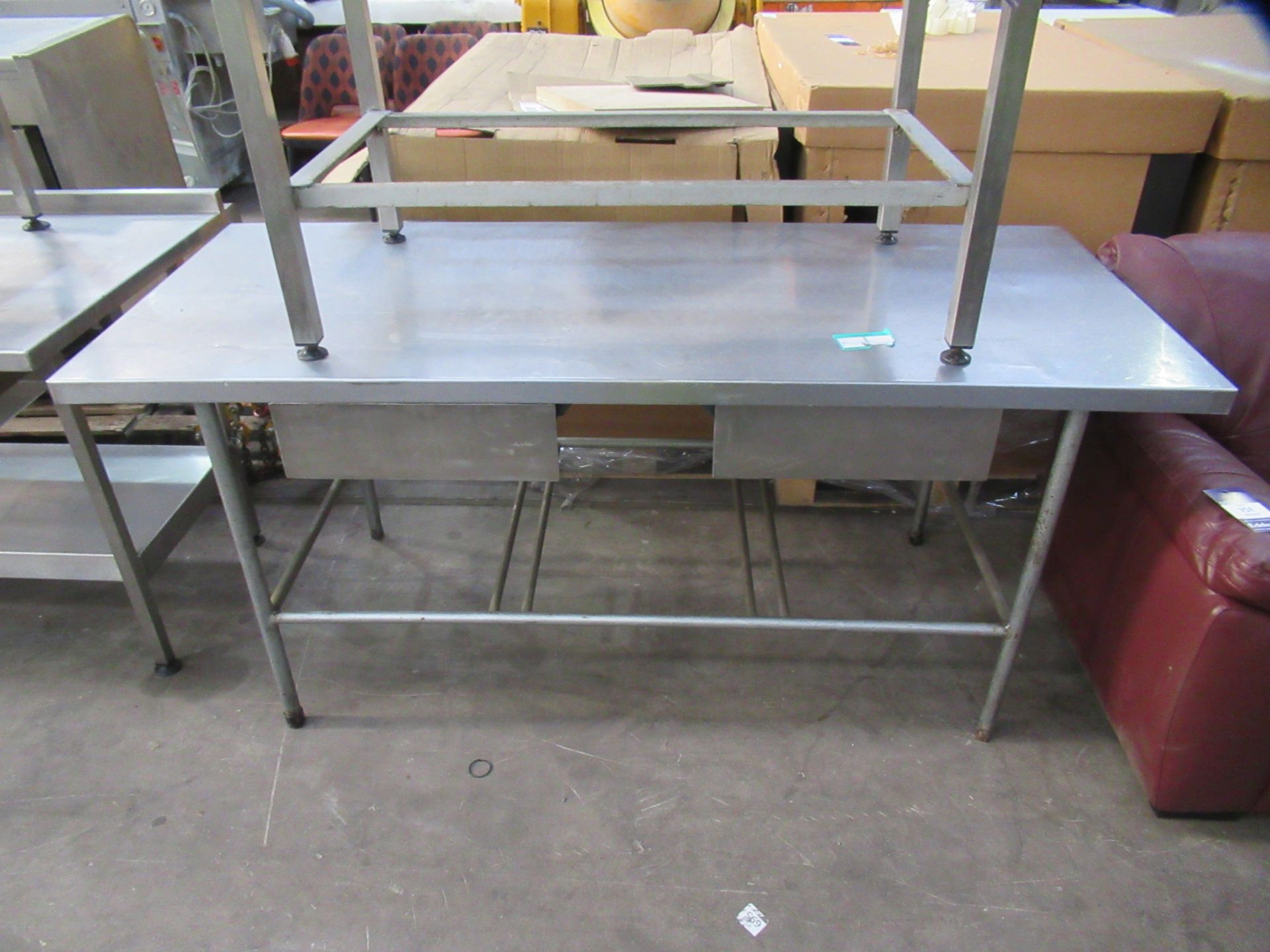 2x Stainless Steel Prep Tables - 1 with Drawers - Image 3 of 4