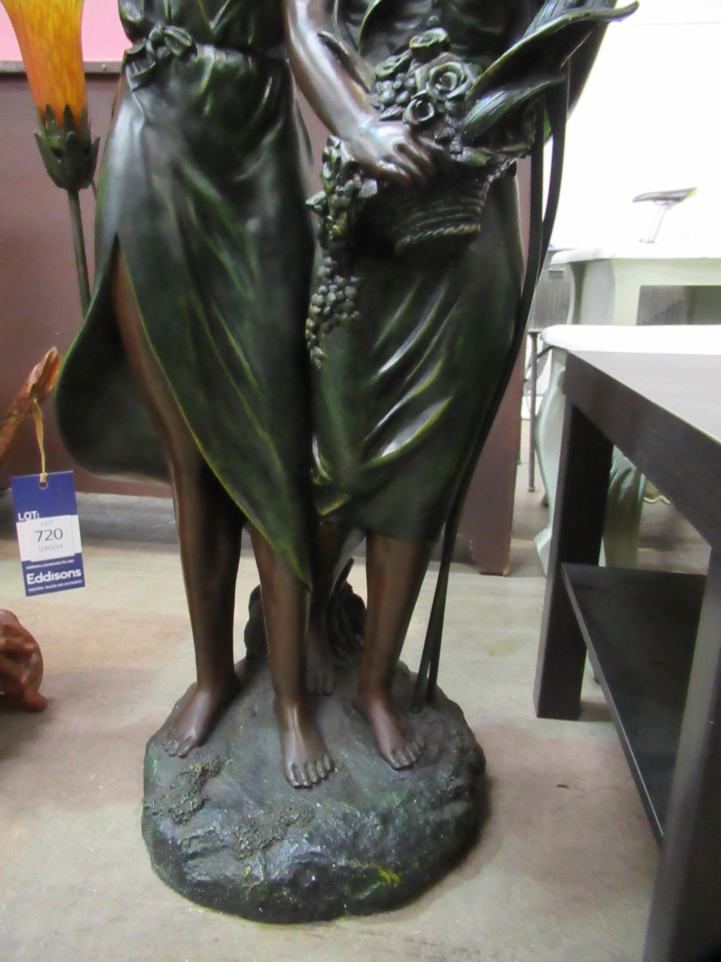 Resin Floor Standing Lamp Depicting Two Women - Image 6 of 8