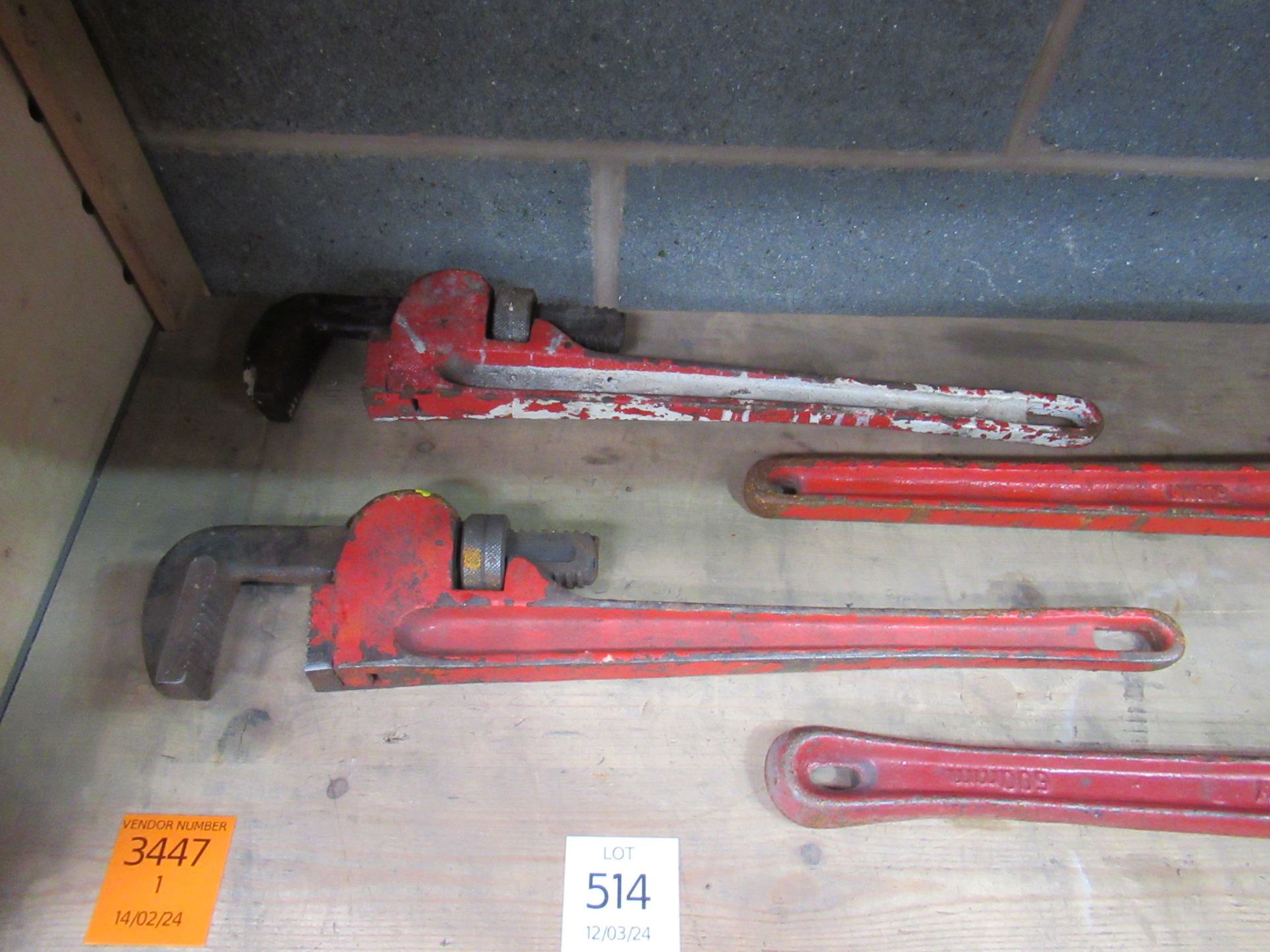 4x Various Pipe Wrenches/Stillsons - Image 2 of 3