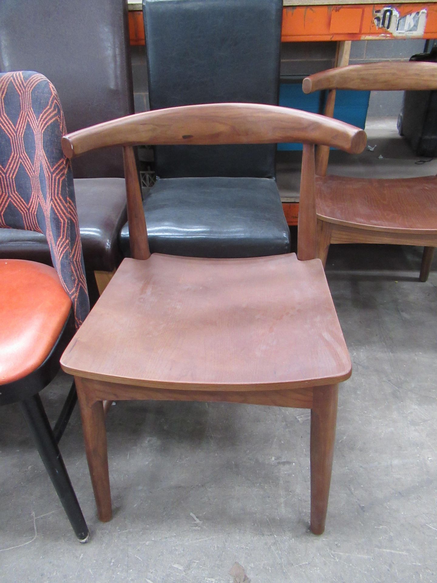 4x Matching Orange Chairs, 2x Matching Wooden Chairs and 5 Various - Image 3 of 4