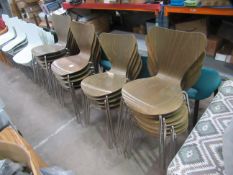 Qty of Metal Framed Stacking Chairs