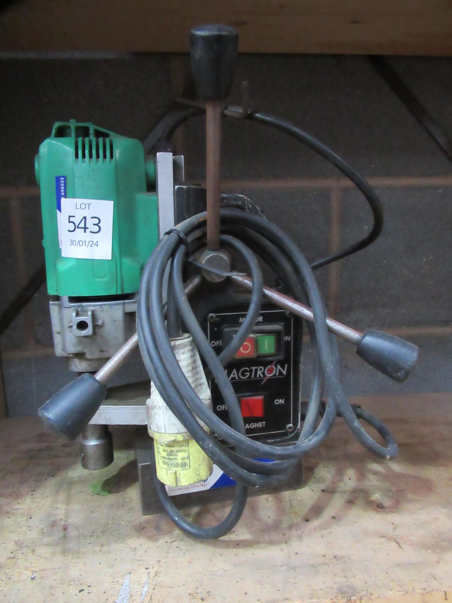 A 110V 32A Metabo Angle Grinder (spares/repairs) and A Magtron Magnetic Drill