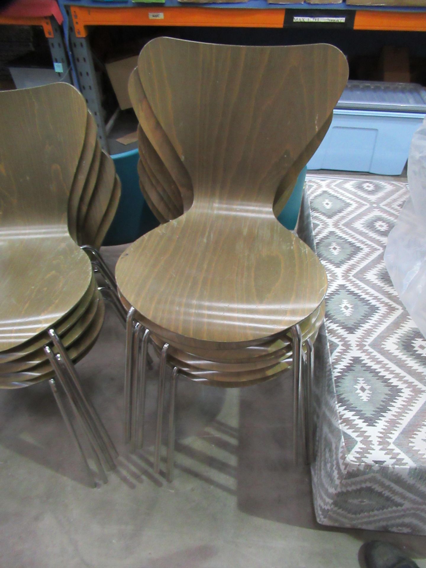 Qty of Metal Framed Stacking Chairs - Image 2 of 2