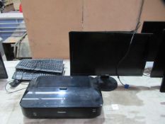 2x Monitors, Various Cables etc. and A Canon Pixma iX6550 Printer