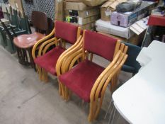 Qty of Assorted Wooden Framed Chairs