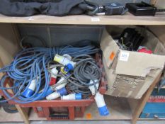 A Qty of Cabling and Various Industrial Sockets