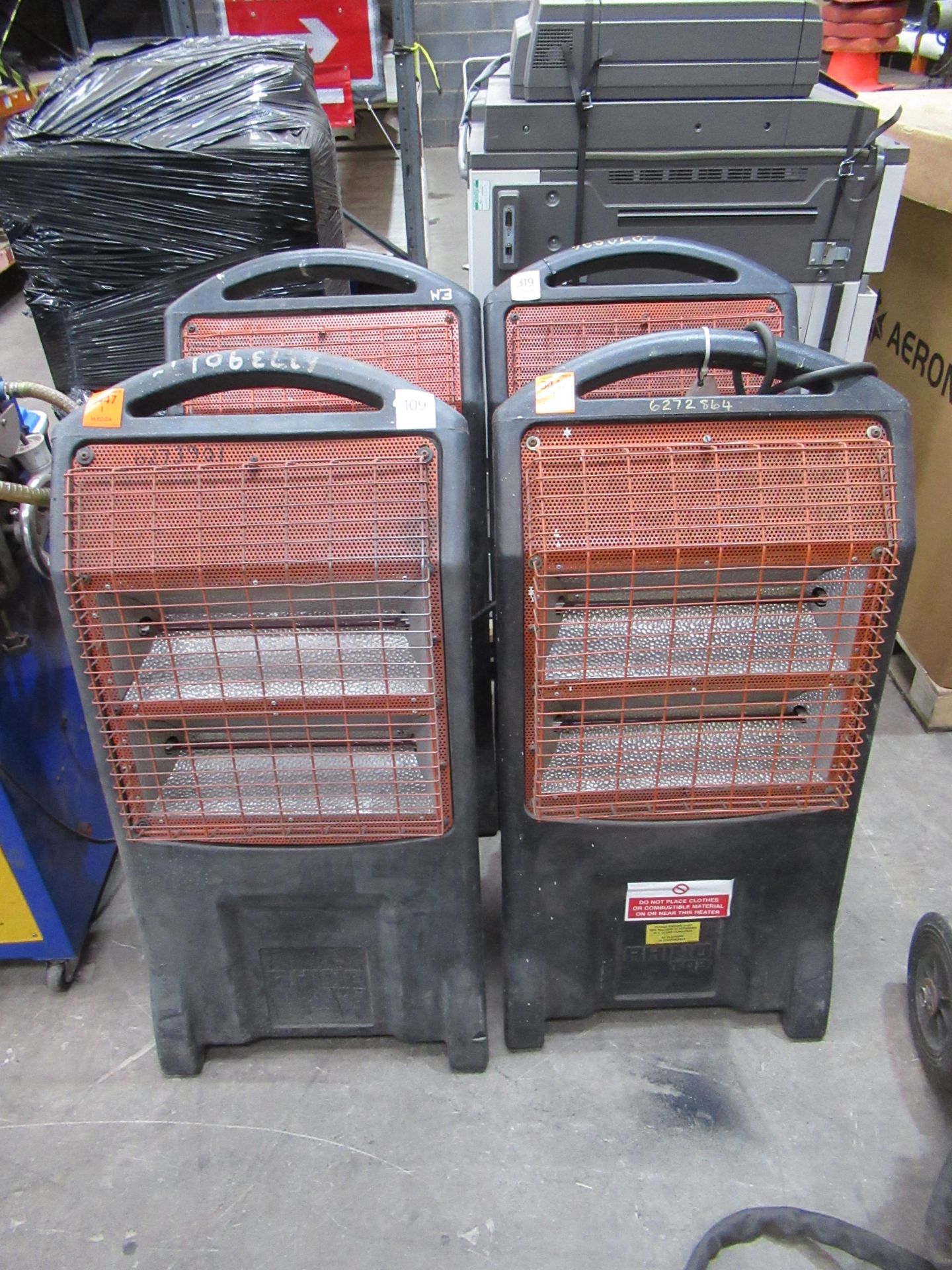 4x Rhino TQ3 Workshop Heaters - 3x 110V, 1x 230V