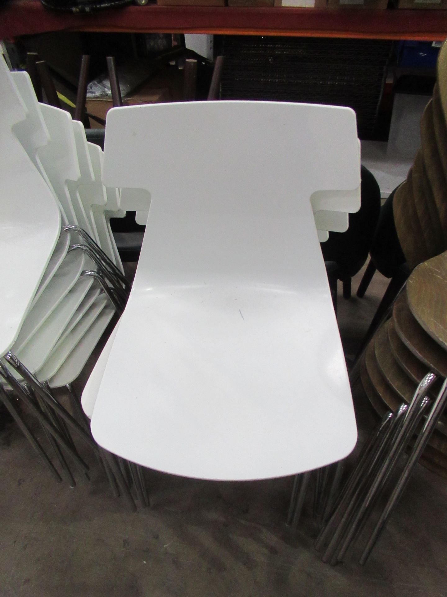 Qty of White Stacking Chairs - Image 2 of 2