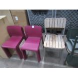 8x Plastic Chairs & 6x Bistro Chairs