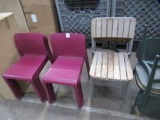 8x Plastic Chairs & 6x Bistro Chairs