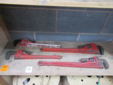 4x Various Pipe Wrenches/Stillsons