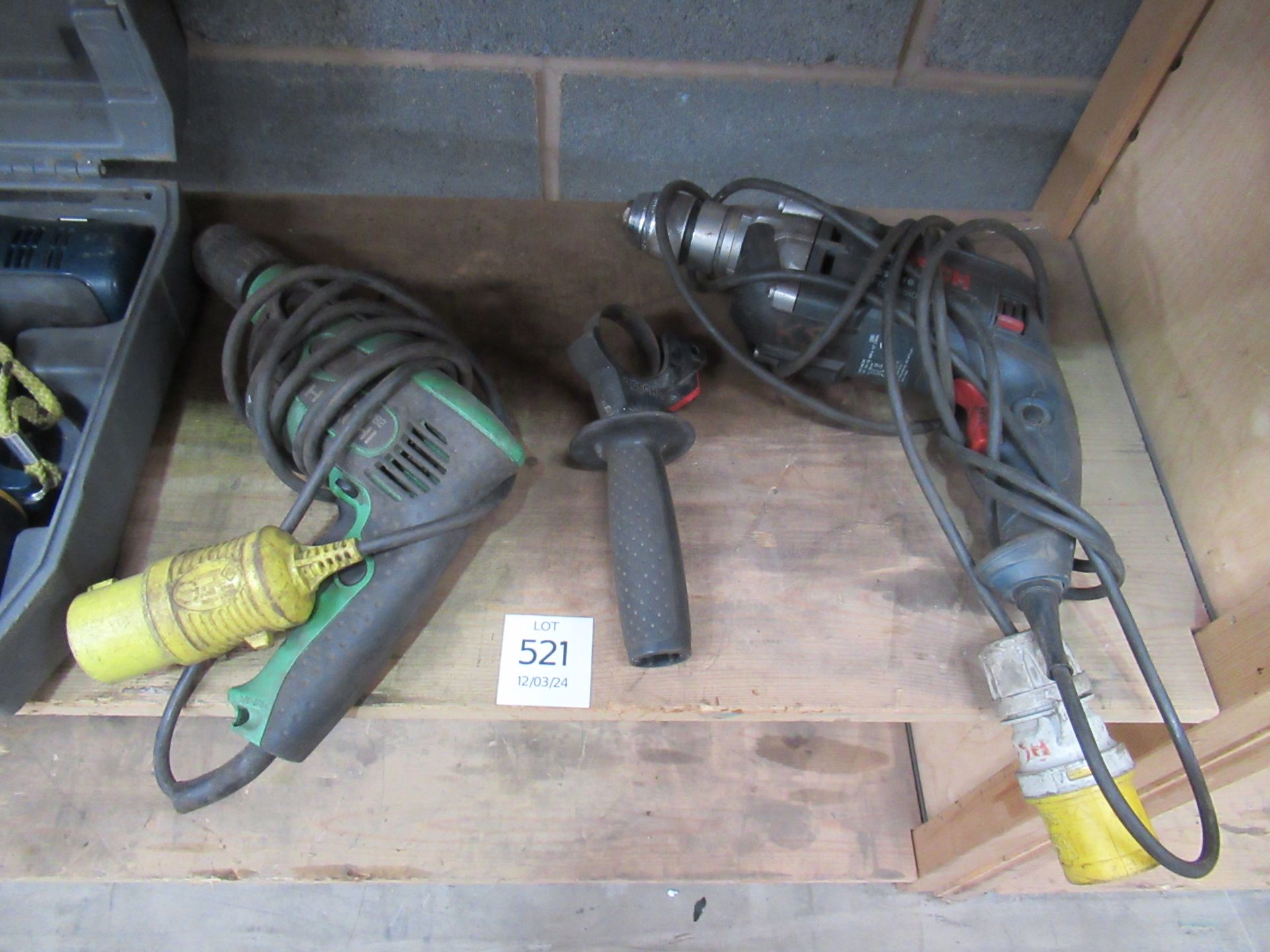 A Boxed Ryobi 18V Drill Set, together with An Hitchi 110V Drill and Bosch 110V Drill - Image 3 of 3