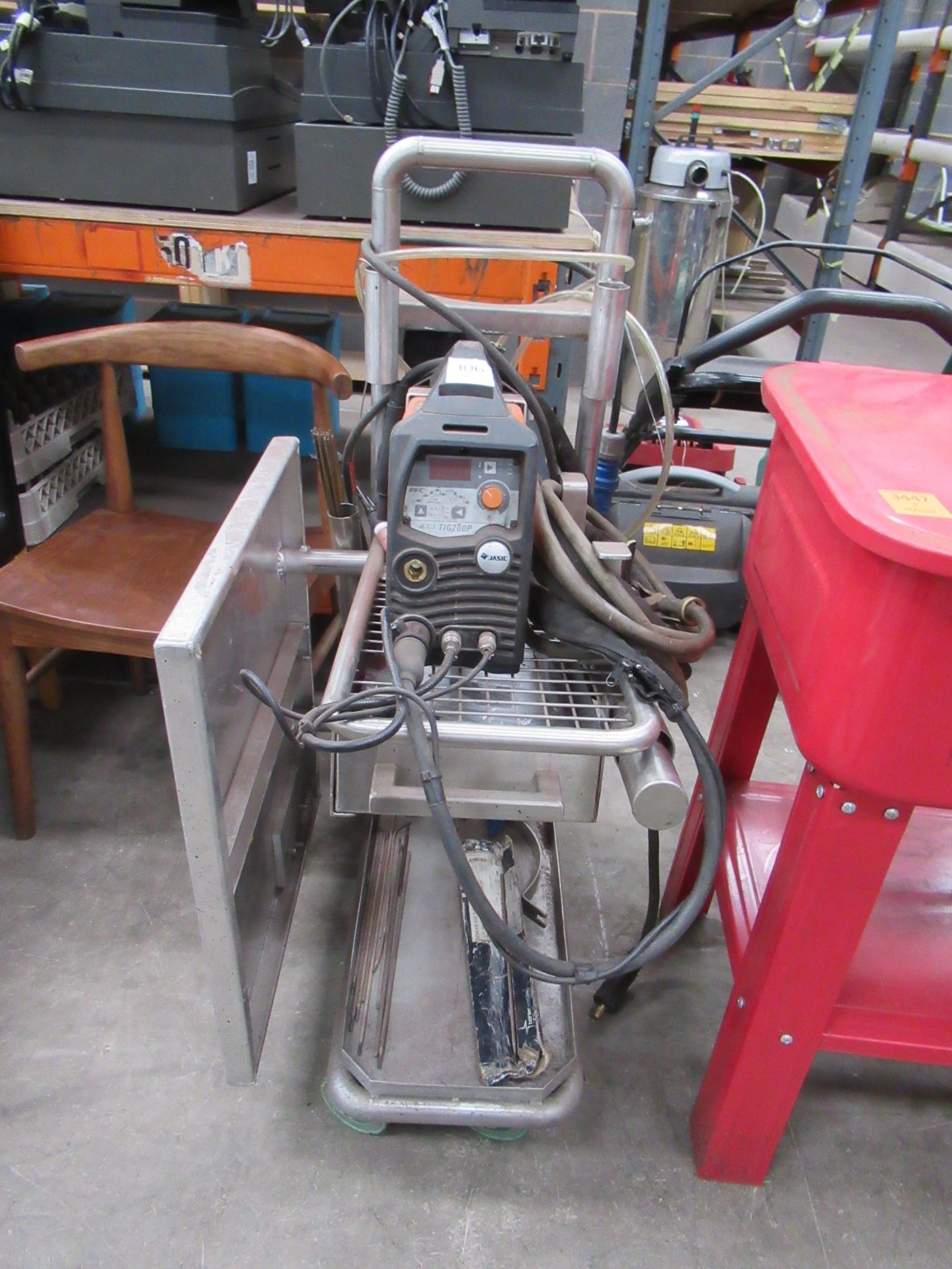 A Frame Mounted Jasic TIG 2oop Welder