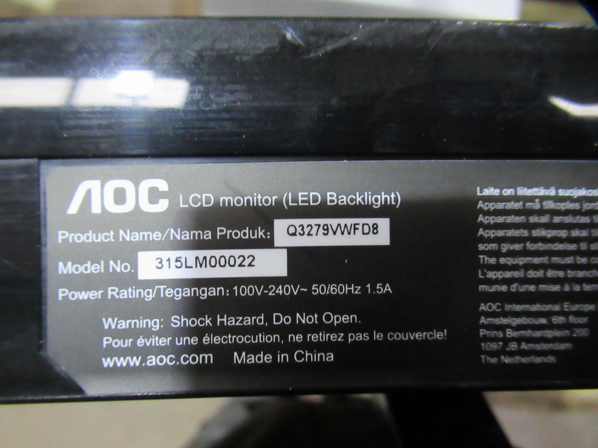 3x AOC LCD Monitors (LED Backlight) - Image 7 of 7