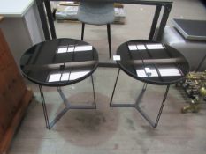 Pair of Glass Top Side Tables
