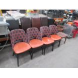 4x Matching Orange Chairs, 2x Matching Wooden Chairs and 5 Various