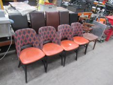 4x Matching Orange Chairs, 2x Matching Wooden Chairs and 5 Various