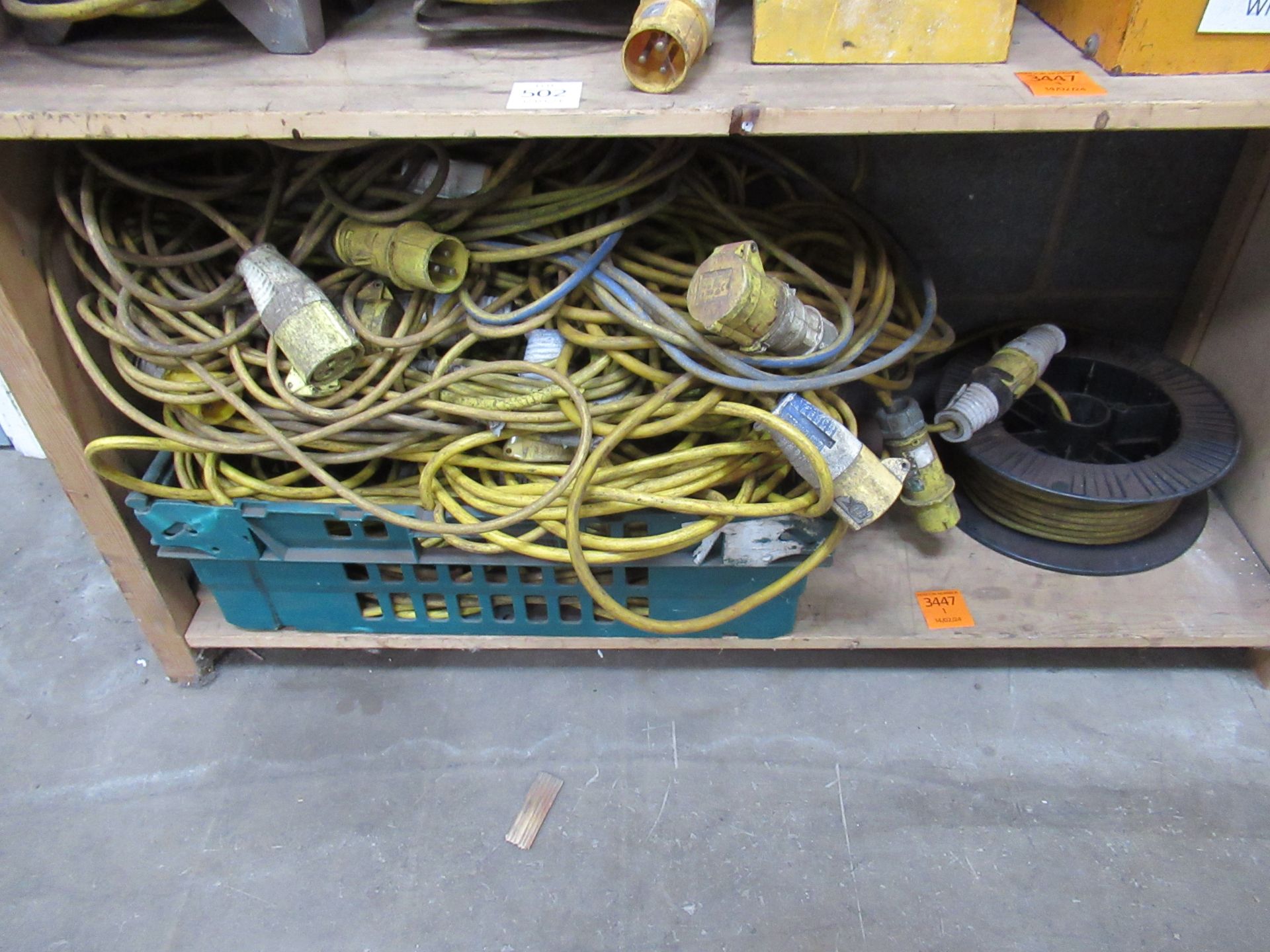 2x Shelves of Various 110V Items to include Cables, Splitter Boxes and a Transformer - Image 4 of 4